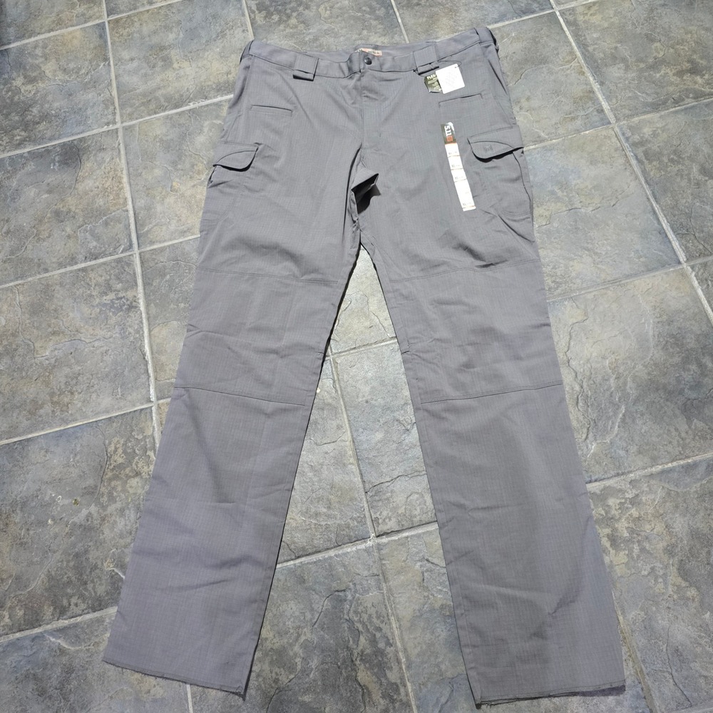 5.11 Tactical Stryke Pant Mens 46 Gray Flex-Tac Ripstop Straight Fit Unhemmed